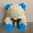 WHITE AND BLUE ROSE BEAR